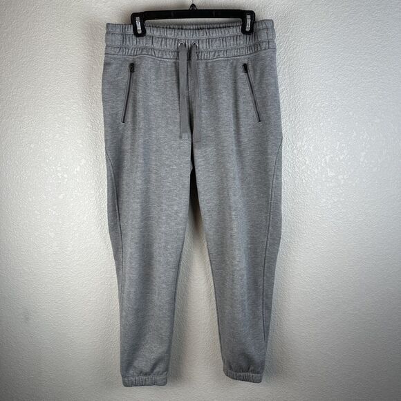 Athleta Womens Bounce Back Jogger Size Large Heather Gray Zip Pockets - Picture 1 of 7
